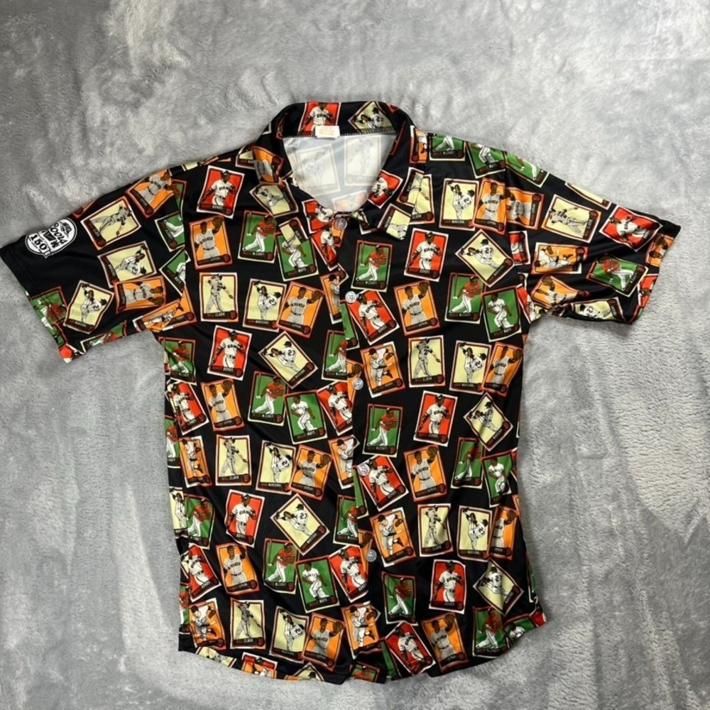 San Francisco Giants M Aloha Legends All Over Button Up Shirt Hawiaan Barry Bond